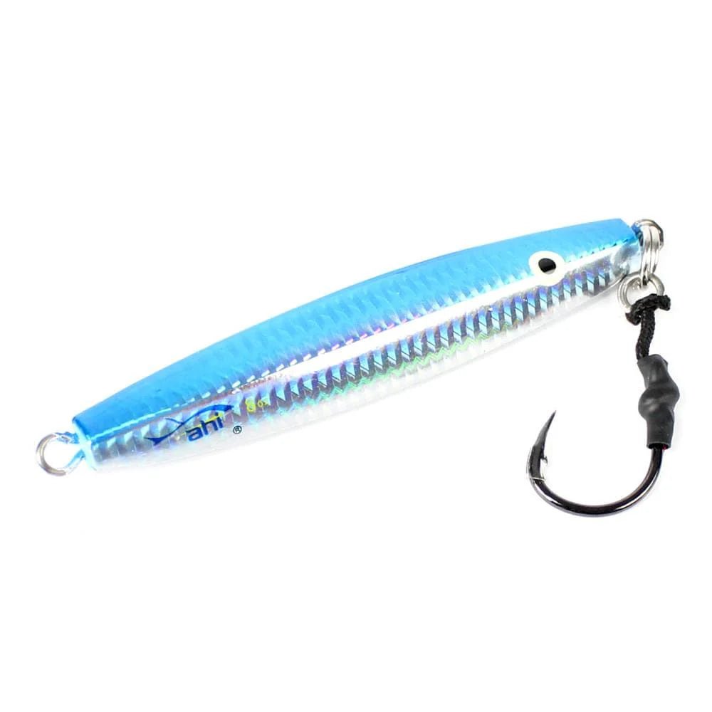 Ahi Assault Diamond Jig Single Hook 5" 6 Oz Blue Bass