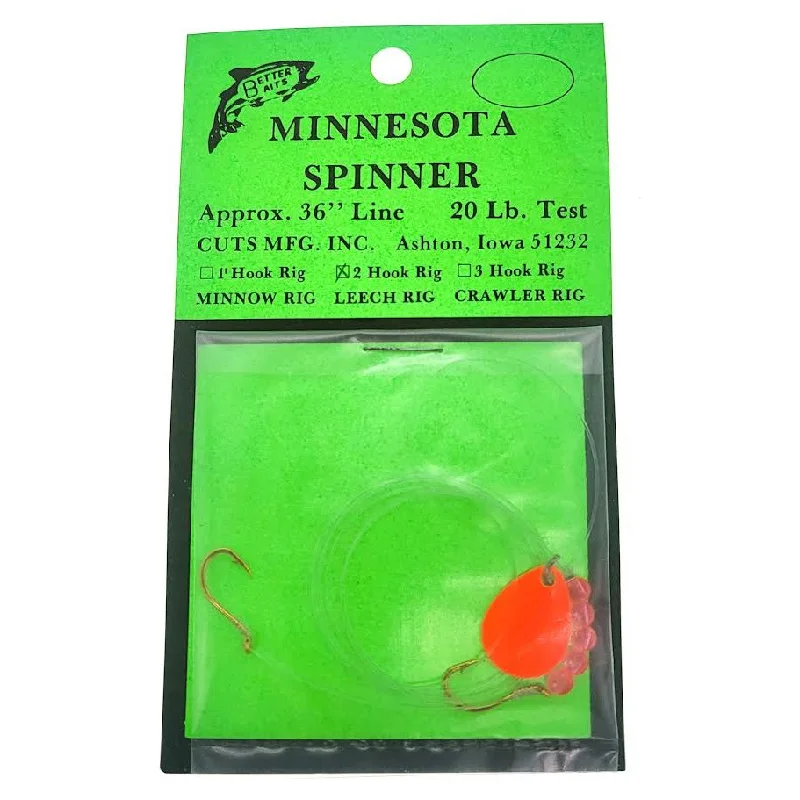 Better Baits Minnesota Spinner 36" 20Lb Test 2 Hook Orange