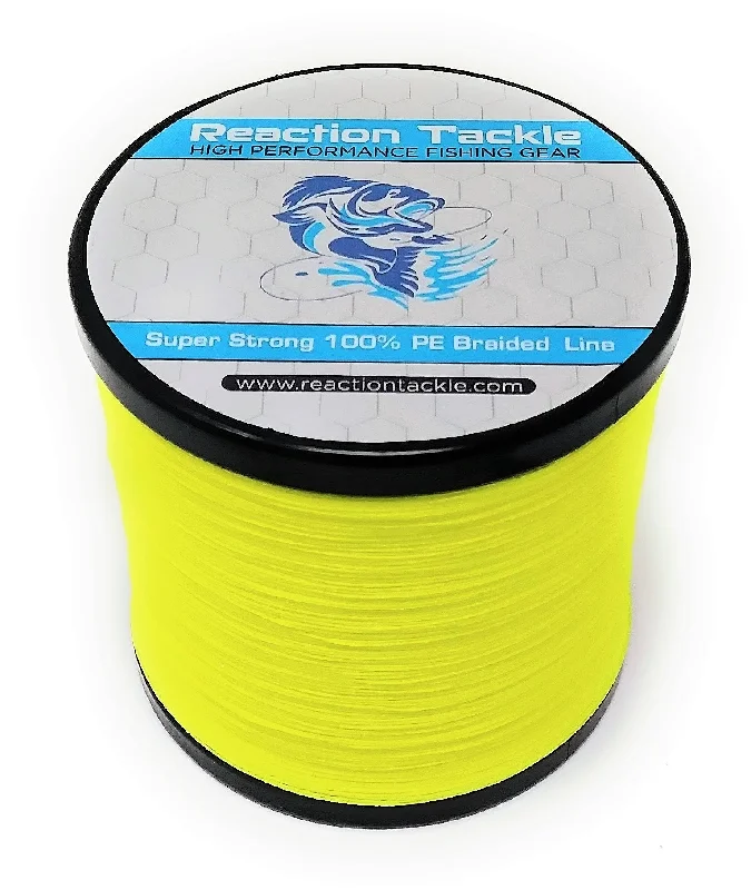 Reaction Tackle Braided Fishing Line- Hi-Vis Yellow