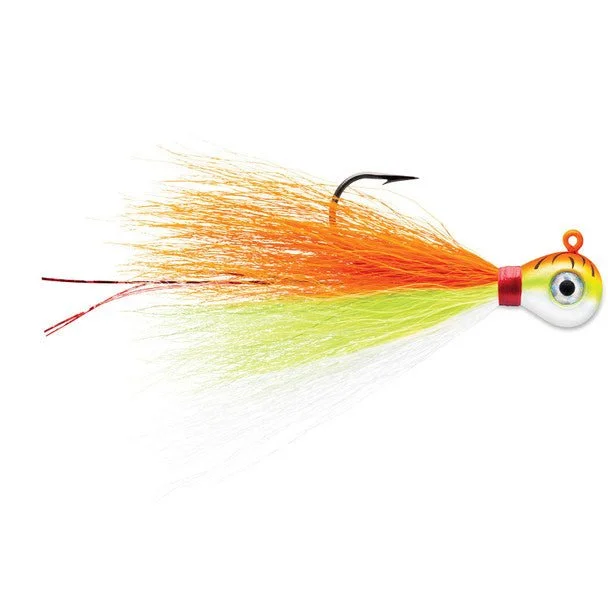 VMC Bucktail Jig 1/2 oz. #6 Hook Orange Fire Qty 2