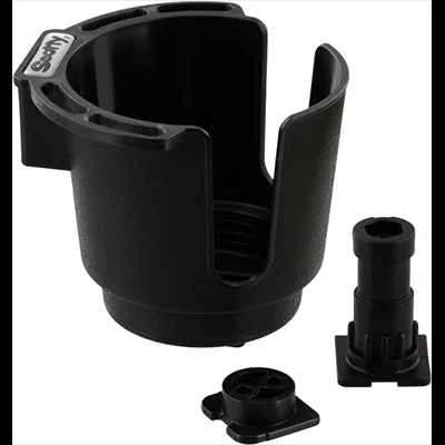 SCOTTY Cup Holder with Bulkhead/Gunnel Mount and Rod Holder Post Mount - Black