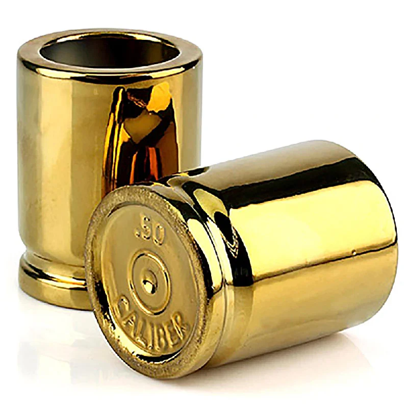 Shot Glasses 50 Caliber 2-Pack Gold Colo